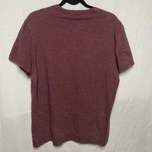 AMERICAN EAGLE T-Shirt Vintage Fit Velvet Distressed Short Sleeve Y2K Mens L Red - Picture 2 of 7